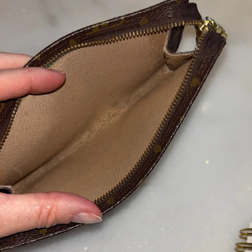 Louis Vuitton Monogram Zip Pouch in Brown and Gold